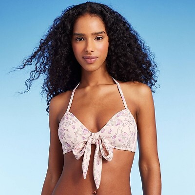

Женский бикини-топ без косточек с завязками - Shade - Shore Multi Cream