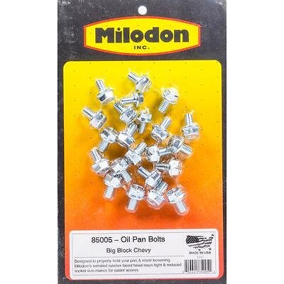 Milodon 85005, Kit Zinc Steel Bbc Oil Pan Bolt Kit High Performance & Racing Par