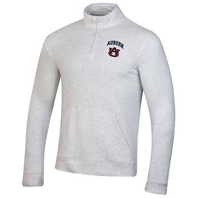 

NCAA Auburn Tigers Мужская светло-серая толстовка с молнией 1/4, Серый