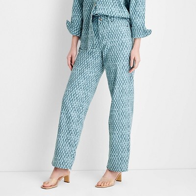 

Женские прямые джинсовые брюки в клетку - Future Collective with Gabriella, Medium wash