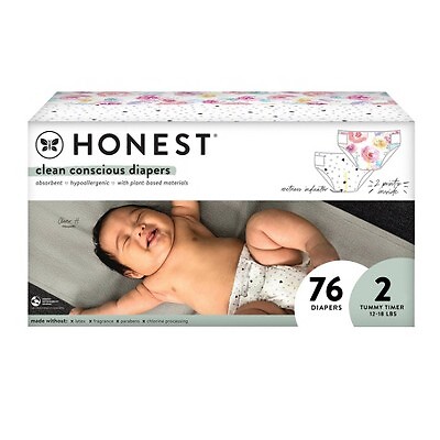 Одноразовые подгузники The Honest Company Clean Conscious Young At Heart & Rose