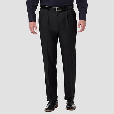 

Классические плиссированные классические брюки премиум-класса Haggar Comfort Stretch в 4 направлениях - черный