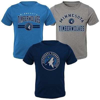 

Футболки NBA Minnesota Timberwolves для малышей, 3 упаковки, 3 шт., Not available