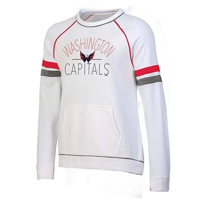 Женская белая флисовая толстовка NHL Washington Capitals Crew с длинным рукавом - S