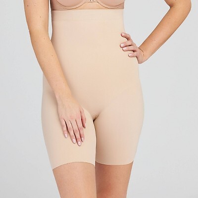 Assets by Spanx Womens Thintuition High Waist Shaper Thigh Slimmer - Beige 1X