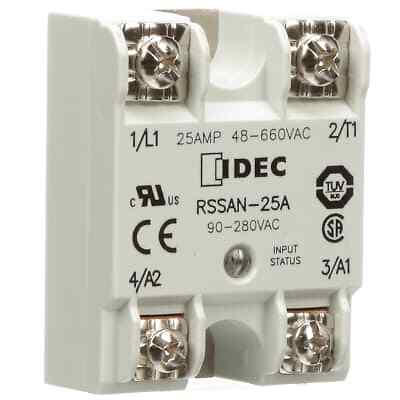 IDEC RSSAN-25A Solid State Relay, 280 VAC, SPST-NO, 25A/660V, Zero Switching, R