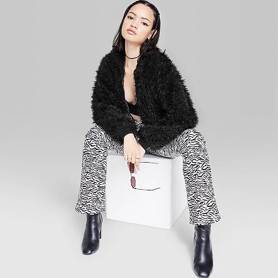 

Женская куртка-топпер из искусственного меха - Wild Fable Black XXL, Not available