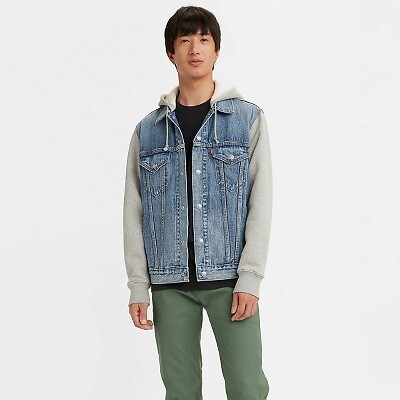 

Мужская куртка Levis Hybrid Hoodie V Trucker Jacket — синий M, Not available