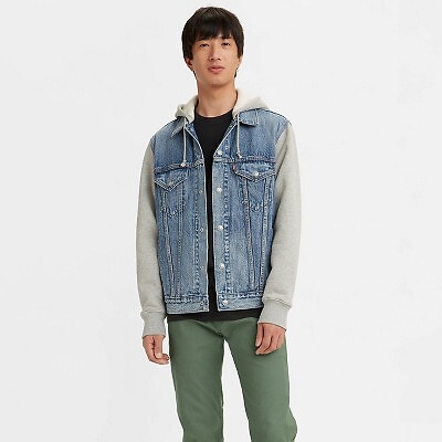 Мужская куртка Levis Hybrid Hoodie V Trucker Jacket — синий M