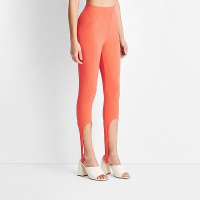 

Женские брюки-капри с высокой посадкой и штрипками - Future Collective with Gabriella, Оранжевый