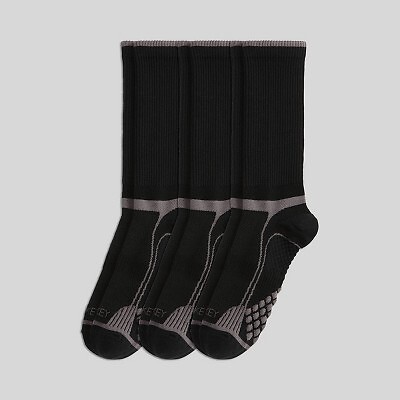 

Jockey Generation Mens Diamond Cushion Comfort Free 3pk Athletic Crew, Black/gray