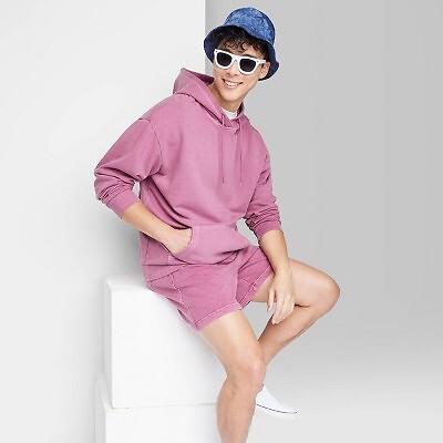 

Мужская флисовая толстовка с капюшоном — оригинальное использование, мытый пурпурный цвет