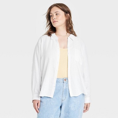 

Жен. Рубашка классического кроя с длинным рукавом на пуговицах - Universal Thread White 4X, Not available