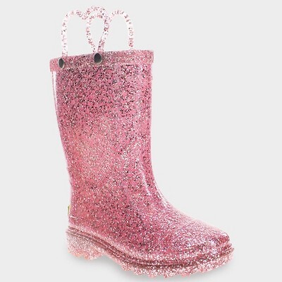 

Резиновые сапоги Western Chief Toddler Girls Abby Shimmer Glitter Glitter - Pink, Розовый