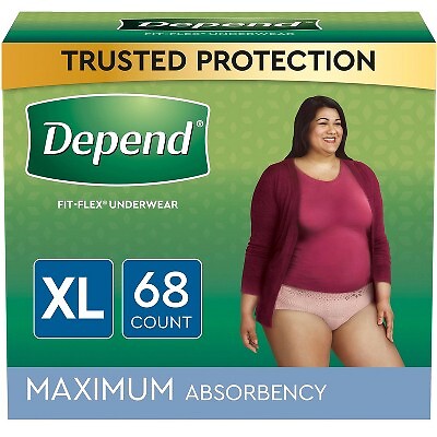 Нижнее белье Depend FIT-FLEX для женщин, страдающих недержанием, максимальная впитывающая способность -