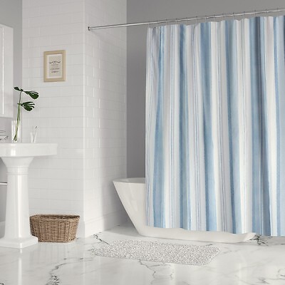 Levtex Home Stripe Coastal Cotton Shower Curtain 72x72'' Grommet, Coastal Stripe