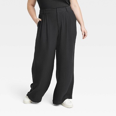 

Женские широкие брюки с высокой посадкой — A New Day Black, Черный