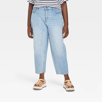 

Женские джинсы-баллон с высокой посадкой – универсальная нить, легкая стирка, Light wash