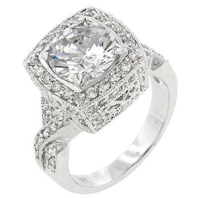 Nori 0.63ct CZ Rhodium Geometric Contemporary Ring | eBay