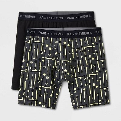 

Мужские супермягкие трусы-боксеры Pair of Thieves Lines - Dots, 2 упаковки - черный/серый, Black/gray