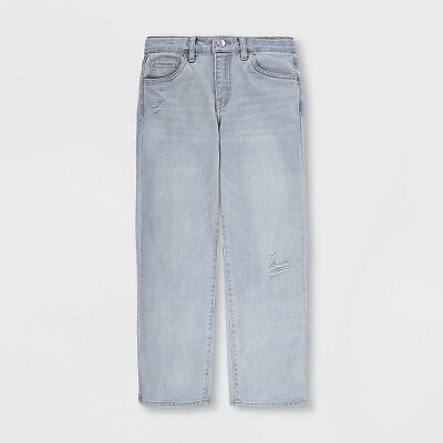 

Джинсы Levis для девочек со средней посадкой и широкими штанинами - светлая стирка, Light wash