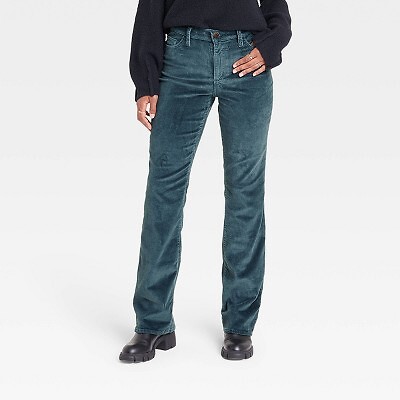 

Женские винтажные вельветовые джинсы Bootcut с высокой посадкой - Universal Thread Teal Blue 0, Синий