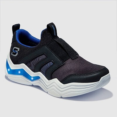 

S Sport By Skechers Спортивные кроссовки Riker Light-Up Slip-On для мальчиков -, Black/blue