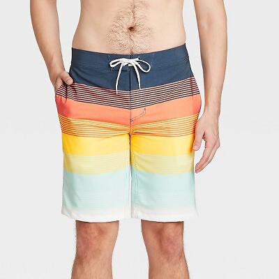 

Мужские шорты Sunset Board 10 дюймов в полоску - Goodfellow - Co Оранжевый