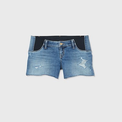 

Джинсовые шорты миди для беременных Under Belly Destruction - Isabel Maternity by Ingrid, Medium denim wash