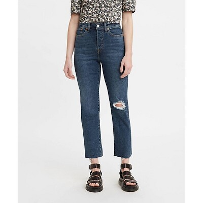 

Женские прямые укороченные джинсы на танкетке с высокой посадкой Levis - Queen of the Meadow