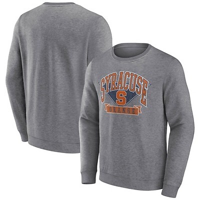 NCAA Syracuse Orange Men's Gray Crew Neck Fleece Sweatshirt - L