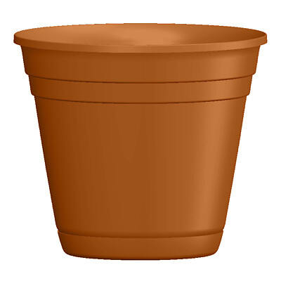 Southern Patio 10inLight Terra Cotta Riverland Planter with Saucer. This plan...