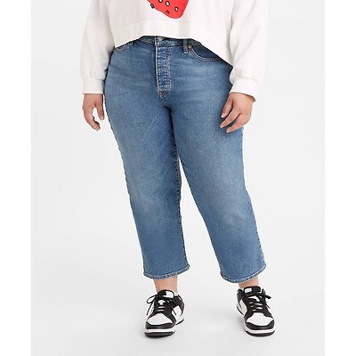 

Женские прямые укороченные джинсы Levis больших размеров с высокой посадкой на танкетке - Love In The, Love in the mist