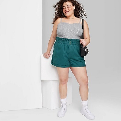 

Женские шорты из бумажного пакета с высокой посадкой - Wild Fable Dark Teal Blue XXL, Not available
