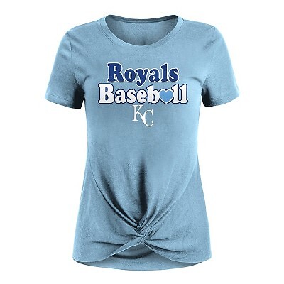 MLB Kansas City Royals Женская футболка из вискозы спереди Twist - L