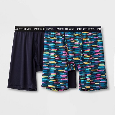 

Мужские трусы-боксеры Pair of Thieves Super Fit однотонные/в полоску, 2 шт. - черный/темно-синий, Not available