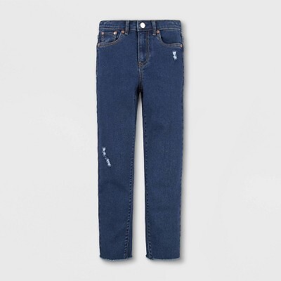 

Джинсы прямого кроя с высокой посадкой для девочек Levis — темный оттенок, Dark wash