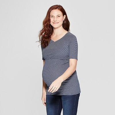 

Футболка для беременных с короткими рукавами и перекрестным вырезом - Isabel Maternity by Ingrid -, Navy blue
