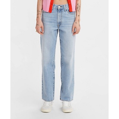

Женские мешковатые прямые джинсы со средней посадкой Levis 94 – светлый индиго,  лет ношения, Light indigo worn in