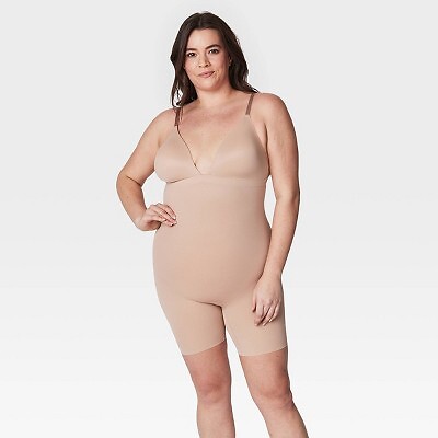 

Женское боди с глубоким вырезом ASSETS by SPANX Flawless Finish - Бежевый
