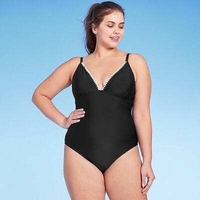 

Сплошной купальник для женщин, связанный крючком, со средней степенью покрытия - Kona Sol, Черный