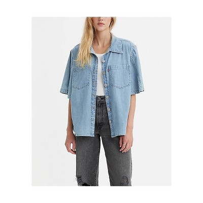 

Джинсовая рубашка Levis с коротким рукавом Caden на пуговицах - синий
