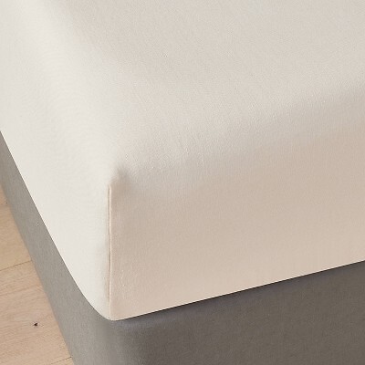 Full Linen Blend Fitted Sheet Natural - Casaluna