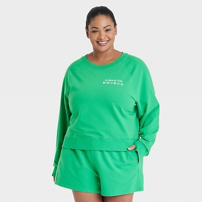 

Женский свитшот с круглым вырезом из френч-терри — All in Motion Green XXL, Not available
