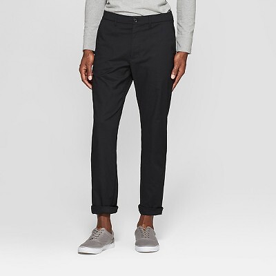

Мужские брюки-чиносы Slim Fit Tech — Goodfellow - Co, однотонный черный