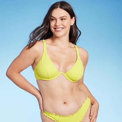 Верх бикини на косточках для женщин - Shade & Shore Lime Green 36DD