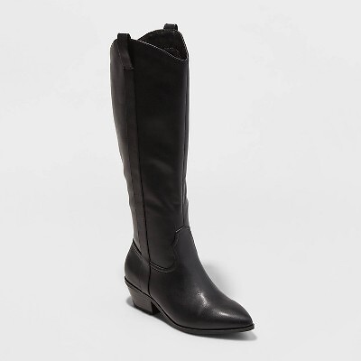

Женские ботинки Sadie Western с универсальной резьбой, черные 9,5, Черный