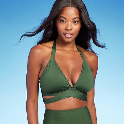

Верх бикини с искусственным запахом для женщин - Kona Sol Dark Green, Зеленый