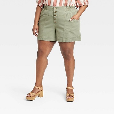 

Женские шорты свободного кроя с высокой посадкой для путешествий - Knox Rose Light Olive, Olive green