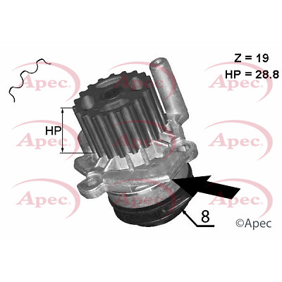 Water Pump fits VW SHARAN 7N 2.0D 10 to 22 Coolant 03L121011 03L121011C Apec New